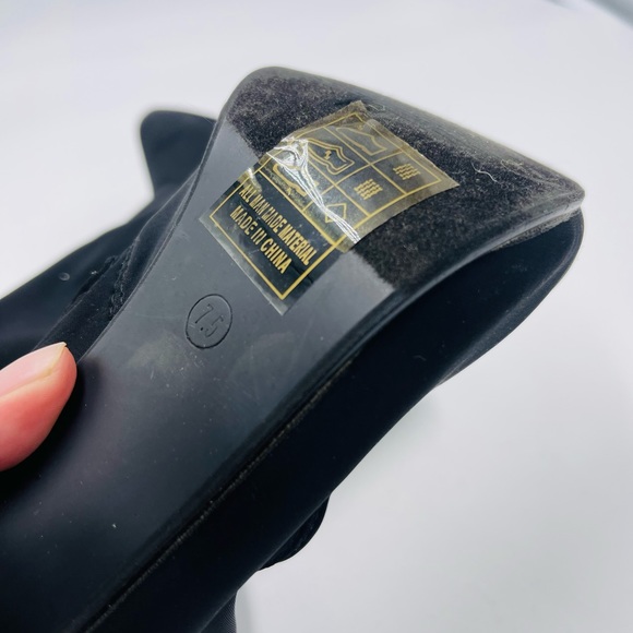 Bella Maria Black Sora Faux Suede Sock Boot Heels - Picture 10 of 10